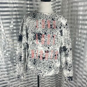 Guess White/Black /Pink Long Last Nights Sweatshirt
